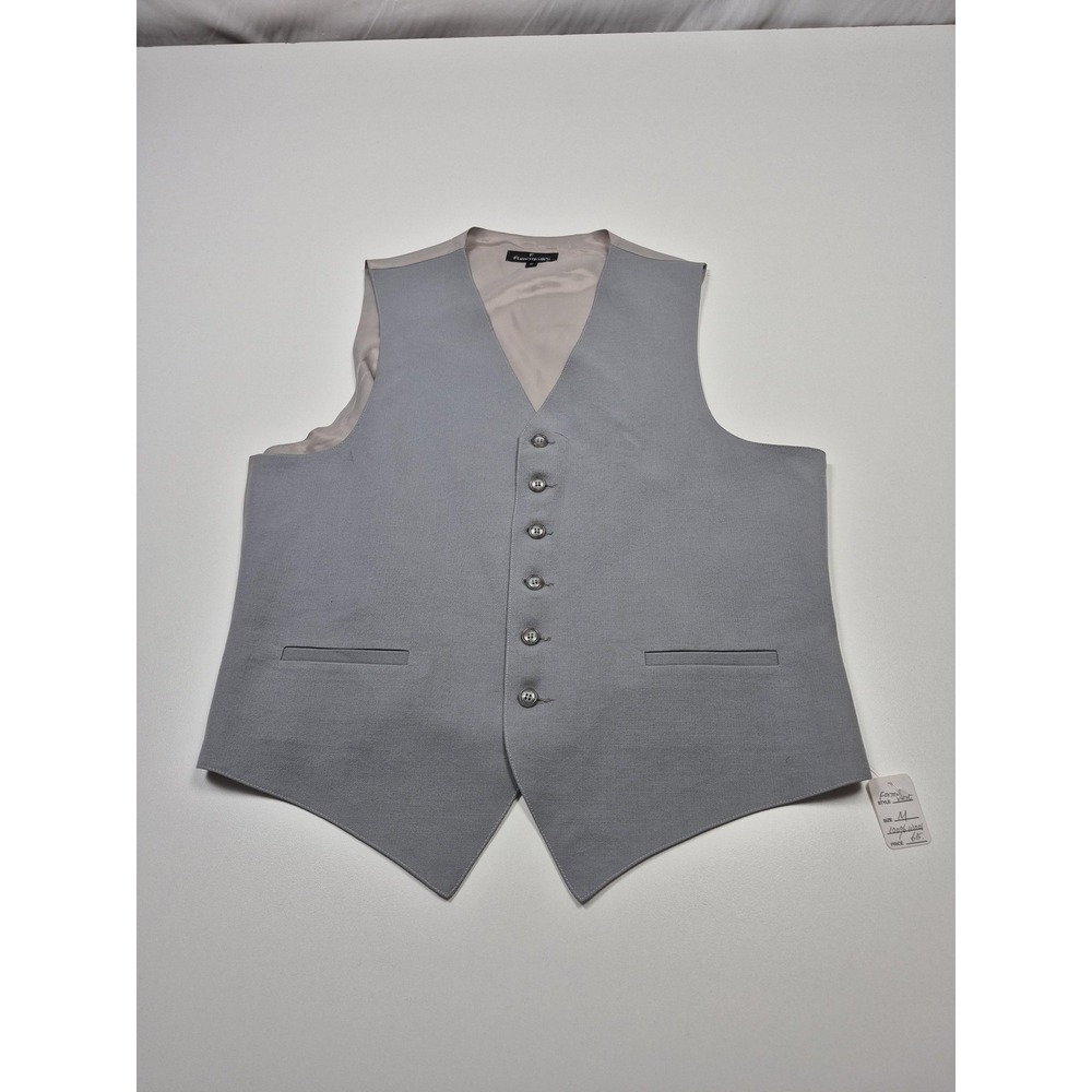 Fumagalli's Suit Vest Mens M Gray 100% Wool 5 Button Belted 3 Piece Formal NWT